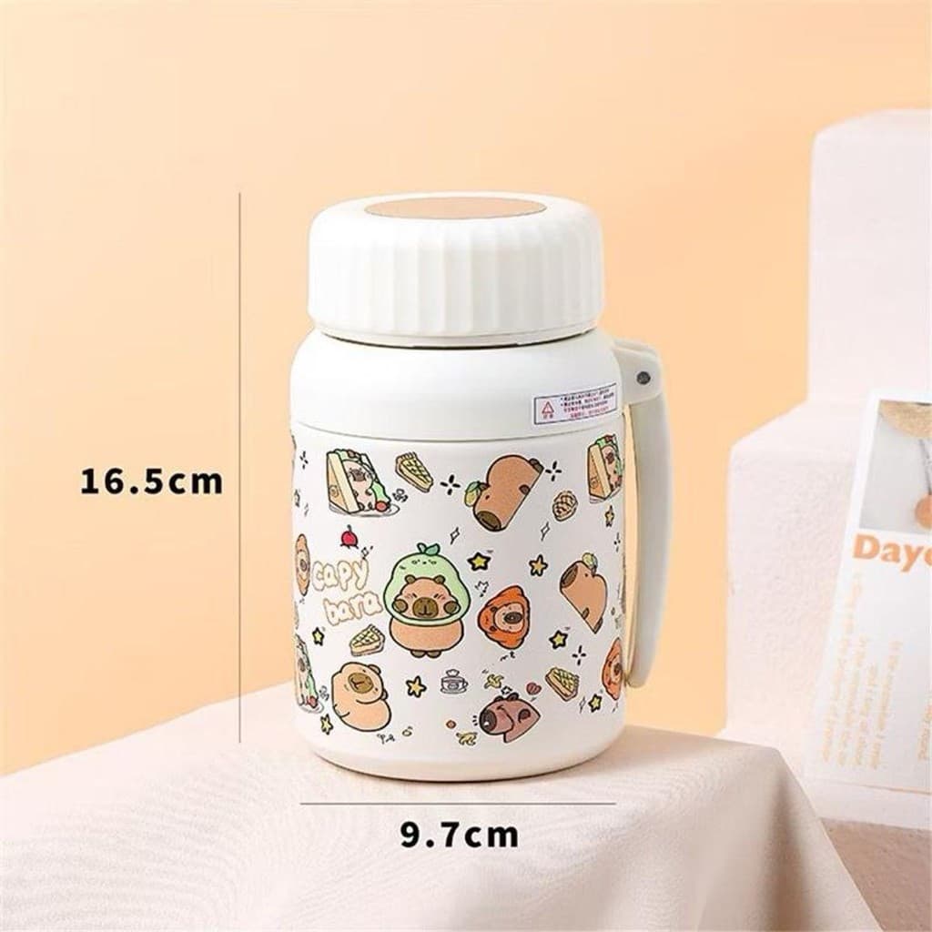 Cốc giữ nhiệt 700/1000ML Bình nước Capybara dung tích lớn Cốc giữ nhiệt bằng thép không gỉ cho bé trai và bé gái