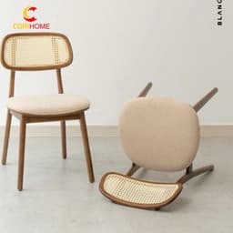 Ghế An Titus Gỗ Ash Kết Hợp Đan Mây CORIHOME, Nệm Gỗ Hoặc Bọc Nỉ,Da. Màu Sắc Tuỳ Chọn Theo Yêu Cầu 2