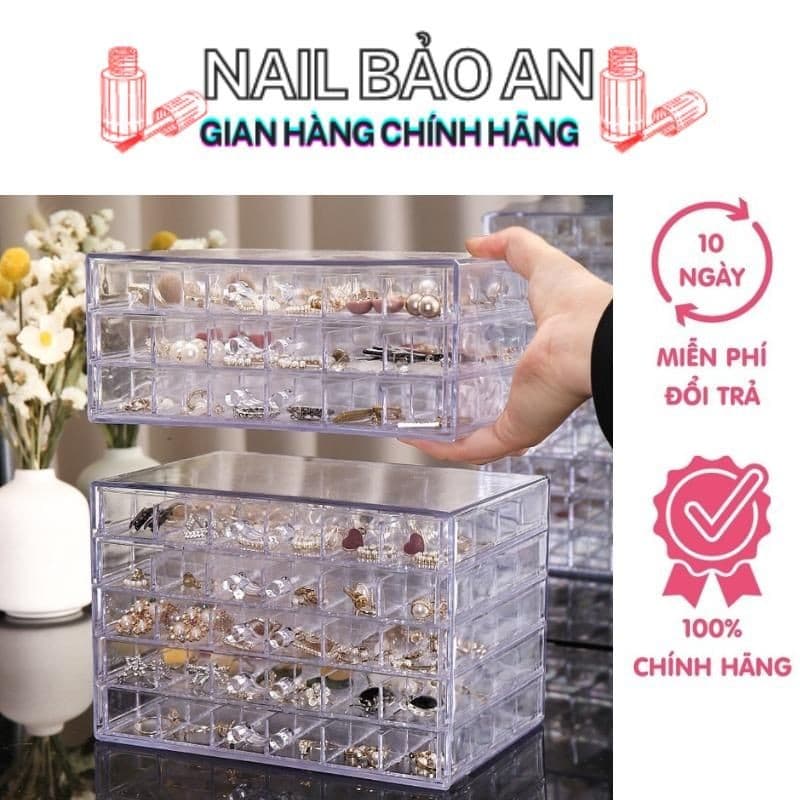 Khay MiKa Đựng Charm, Đá Nail 3 Tầng, 5 Tầng Khay Màu Trắng