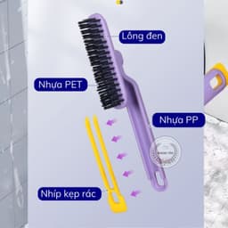 Cây Chà Sàn Nhà Tắm Kèm Nhíp Gắp Rác 2 Trong 1 Chổi Cọ Nhà Vệ Sinh Thiết Kế Xoay 360 Độ Cọ Sạch Khe Hẹp Và Góc Tường 3