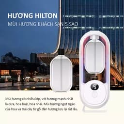 Máy xịt thơm phòng tự động khuếch tán tinh dầu siêu âm êm ái có đèn ngủ không dây decor mini tiện lợi . 2