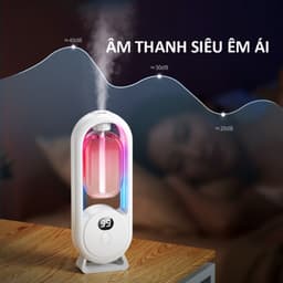 Máy xịt thơm phòng tự động khuếch tán tinh dầu siêu âm êm ái có đèn ngủ không dây decor mini tiện lợi . 8