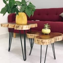 Mặt Bàn Tròn Cafe, Sofa, Gỗ Nhãn Nguyên Khối Tự Nhiên (Không Kèm Chân) 4