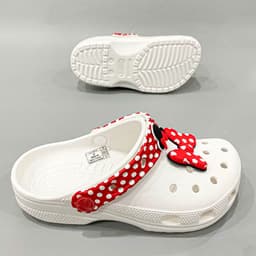 [ MOUSE CLOG ]Dép classic disney minnie mouse cho bé gái tặng kèm jibbitz nơ to y hình, dép sục chuột mickey 5