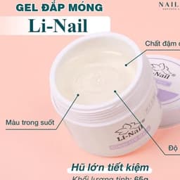Gel đắp móng Li-nail chính hãng 20g đậm đặc không nóng, màu trong suốt Làm Nail 5