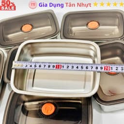 SKU159 - Hộp inox xịn 304 không hút nam châm, không gỉ sét 1200ml, có nắp hút chân không. 2