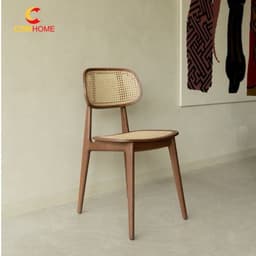 Ghế An Titus Gỗ Ash Kết Hợp Đan Mây CORIHOME, Nệm Gỗ Hoặc Bọc Nỉ,Da. Màu Sắc Tuỳ Chọn Theo Yêu Cầu 1