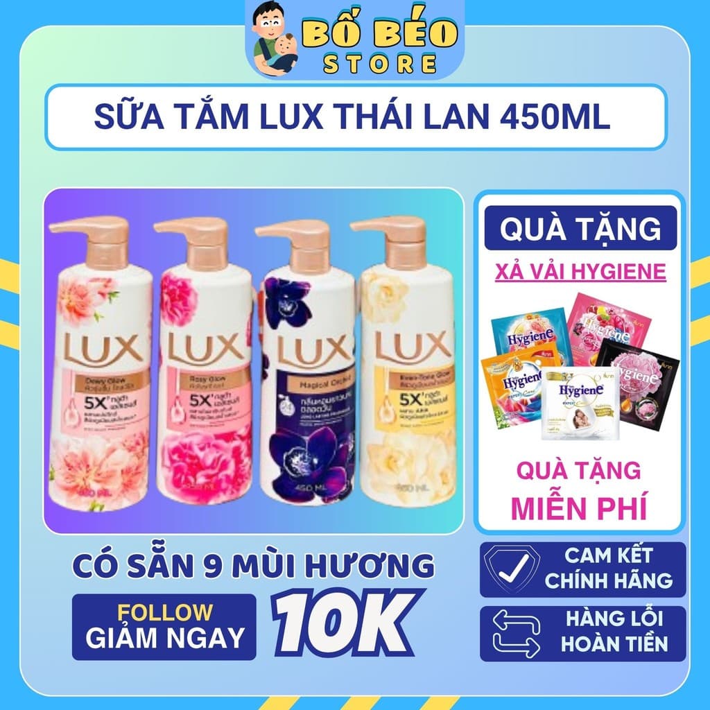 Sữa tắm Lux hương nước hoa 450ml Thái Lan thơm lâu dưỡng da trắng mịn và cấp ẩm
