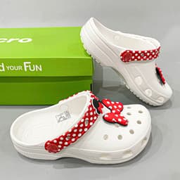 [ MOUSE CLOG ]Dép classic disney minnie mouse cho bé gái tặng kèm jibbitz nơ to y hình, dép sục chuột mickey 6