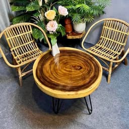 Mặt Bàn, Mặt Ghế Gỗ Me Tây Hình Tròn (Không Kèm Chân), Tấm Gỗ Tự Nhiên Nguyên Tấm Thân Cây 5