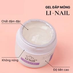 Gel đắp móng Li-nail chính hãng 20g đậm đặc không nóng, màu trong suốt Làm Nail 4