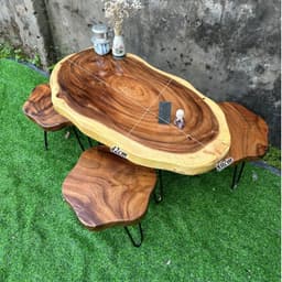 Mặt Bàn Tròn Gốc Cây Gỗ Me Tây Nguyên Tấm Tự Nhiên Size To (Không Kèm Chân) - Xưởng Mộc Maido 2