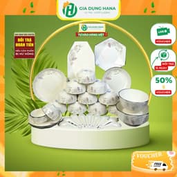Bộ Bát Đĩa Sứ Bát Tràng Họa Tiết Hoa Nho Dáng Kim Cương 30 Chi Tiết Gốm Sứ Cao Cấp Loại 1 1