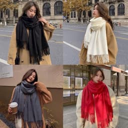 ￼Khăn quàng cổ mùa đông Nam Nữ chất liệu Cashreme Khăn chòang cổ Len mềm mịn, trơn, nhiều màu 1