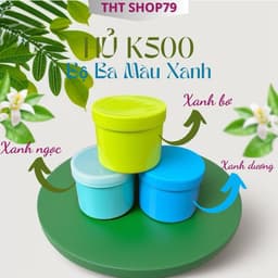 Combo 50  Hủ K500 - Xanh Ngọc - Xanh Bơ - Xanh Dương, Hủ nhựa rỗng - 500gr, Có nắp lót chống tràn, Đựng Kem Body 1