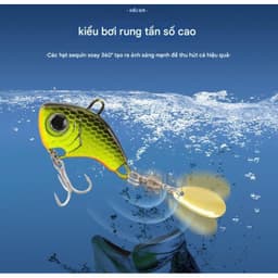 Mồi Câu Cá Giả VIB Lure Kim Loại Xoay Mắt 3D MO43 9