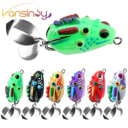 3.5cm / 5.4g Ếch Mềm Mồi Câu Cá Mini Mềm Mồi Đôi Nâng Móc Top Tia Nước Ếch Mồi Nhân Tạo 1