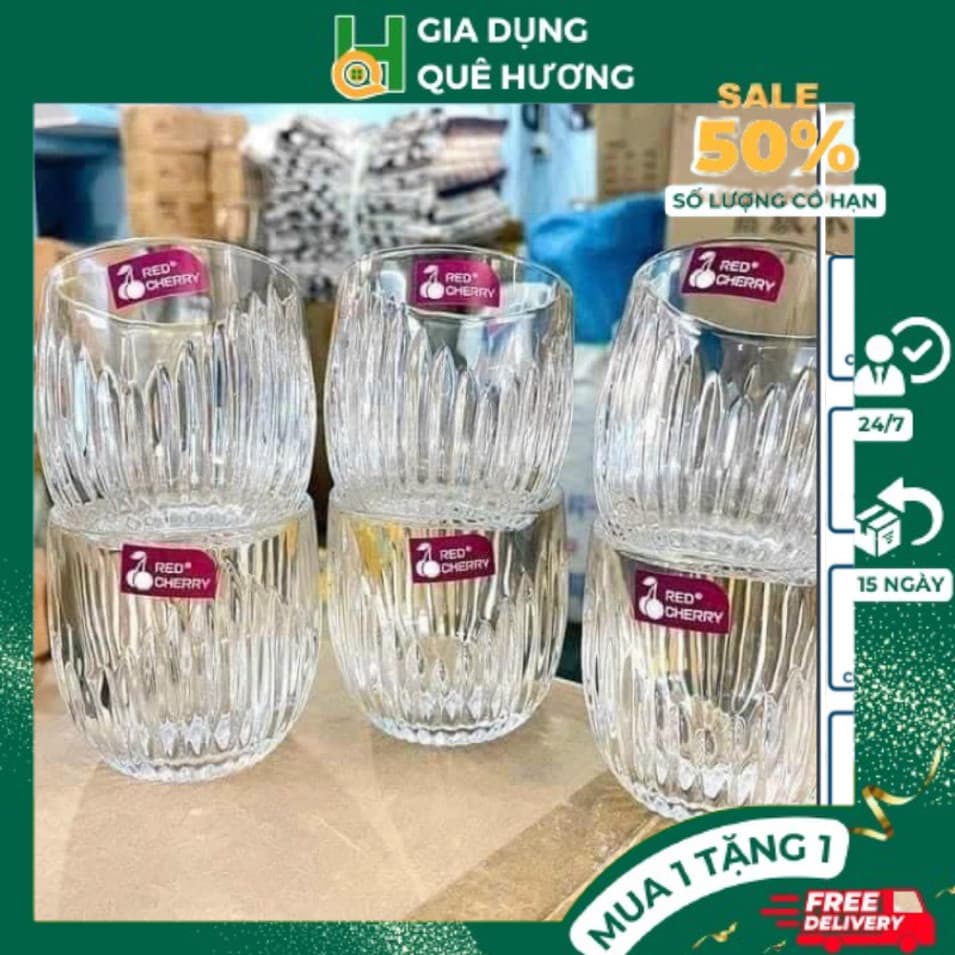 Bộ 6 Cốc Thuỷ Tinh Lượn Sóng Ly Uống Nước Chất Liệu Thủy Tinh Chịu Nhiệt Dung Tích 280ml_MC1