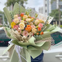 Giấy gói hoa đơn sắc đục màu trơn, chống thấm nước một mặt [Xấp 20 tờ] 4
