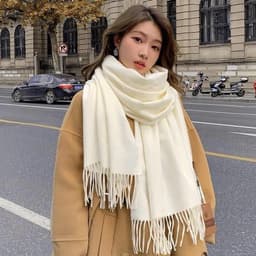 ￼Khăn quàng cổ mùa đông Nam Nữ chất liệu Cashreme Khăn chòang cổ Len mềm mịn, trơn, nhiều màu 2
