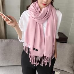 ￼Khăn quàng cổ mùa đông Nam Nữ chất liệu Cashreme Khăn chòang cổ Len mềm mịn, trơn, nhiều màu 5