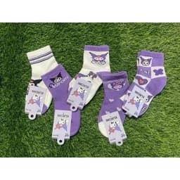Set 10 đôi tất trẻ em 1-13 tuổi hoạ tiết kurumi tone màu tím dễ thương thời trang tất vớ cho bé gái 8