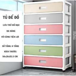Tủ Nhựa Để Đồ 4 5 6 tầng có ngăn kéo Đa Năng, Kệ Để Đồ Tiện Lợi 4