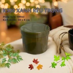 Combo 50  Hủ K500 - Xanh Ngọc - Xanh Bơ - Xanh Dương, Hủ nhựa rỗng - 500gr, Có nắp lót chống tràn, Đựng Kem Body 9