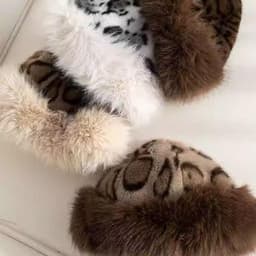 Mũ Mông Cổ Da Báo Hàn Quốc Lông Chồn Ấm, Phong Cách Thời Trang và Chống Gió 5