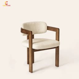 Ghế Nouveau Bằng Gỗ Nguyên Khối CORIHOME Có Mặt gồi Bọc Nệm, Tựa Lưng Và Tay Vịn Bằng Gỗ Hơi ốc 1
