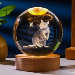 Bộ Đèn Ngủ-  Quả Cầu Pha Lê 3D Hình 12 Con Giáp, Đường Kính 6cm Trưng Bày Trang Trí Cực Đẹp 2