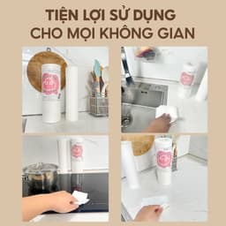 Khăn Lau Đa Năng Cuộn 100 Tờ siêu Thấm,Giặt Được, Tái Sử Dụng,tiết kiệm và hiểu quả cho mọi gia đình 2