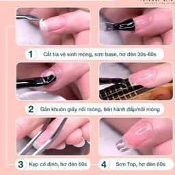 Gel đắp móng Li-nail chính hãng 20g đậm đặc không nóng, màu trong suốt Làm Nail 9