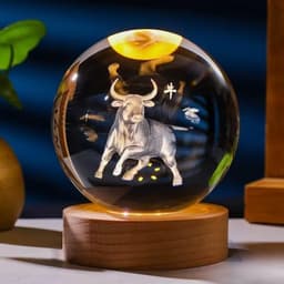 Bộ Đèn Ngủ-  Quả Cầu Pha Lê 3D Hình 12 Con Giáp, Đường Kính 6cm Trưng Bày Trang Trí Cực Đẹp 3