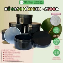 Giá Sỉ 100 hủ nhựa S250 màu đen - 250gr, có nắp lót chống tràn - Đựng Kem Body Đựng kem trộn. hudung 2