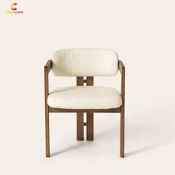 Ghế Nouveau Bằng Gỗ Nguyên Khối CORIHOME Có Mặt gồi Bọc Nệm, Tựa Lưng Và Tay Vịn Bằng Gỗ Hơi ốc 2