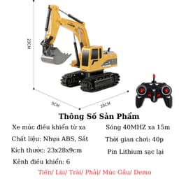 Xe Công Trình Điều Khiển Từ Xa - Xe Cuốc, Máy Xúc, Ben, Ủi, Xúc Lật 6,9,11,13 Kênh (Pin Sạc,Gàu Sắt) 2