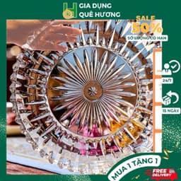 Đĩa thuỷ tinh tròn khay thủy tinh trắng siêu to đường kính 30cm  MB33 2