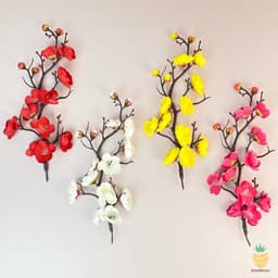 Cành Đào Lụa, Hoa Đào Cổ Trang Trí Tháp bánh Kẹo, Oản Tài Lộc, Góc Decor Tết 2025 Phụ Kiện Trang Trí Tết 3