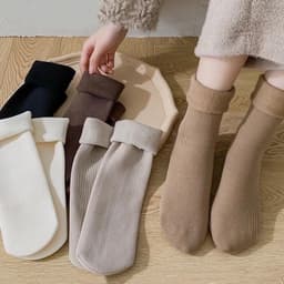 Set 10 đôi tất cổ cao lót lông lót nỉ dày dặn cotton giữ nhiệt mùa đông dành cho nữ mẫu mới M365 1