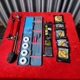 Bộ phụ kiện câu cá không kèm phao điện - 5 Phao  kèm hộp - Gác  2m1 - 5 trục buộc sẵn - 1 hộp lưỡi câu - thẻo buộc sẵn 2