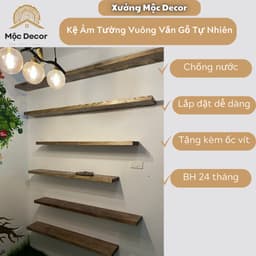 Đợt Gỗ, Kệ Treo Âm Tường Gỗ Tràm Tự Nhiên, Cạnh Thẳng Vuông Vắn 3