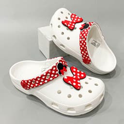 [ MOUSE CLOG ]Dép classic disney minnie mouse cho bé gái tặng kèm jibbitz nơ to y hình, dép sục chuột mickey 7