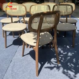 Ghế An Titus Gỗ Ash Kết Hợp Đan Mây CORIHOME, Nệm Gỗ Hoặc Bọc Nỉ,Da. Màu Sắc Tuỳ Chọn Theo Yêu Cầu 3