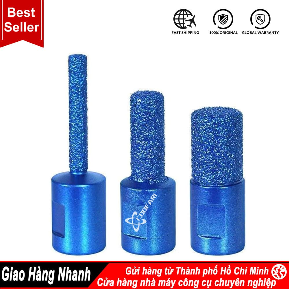 Combo 3 Mũi Mài Kim Cương Ren M10 Gắn Máy Mài Góc 100mm Nhiều Kích Thước