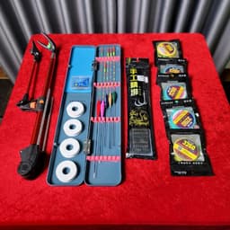 Bộ phụ kiện câu cá không kèm phao điện - 5 Phao  kèm hộp - Gác  2m1 - 5 trục buộc sẵn - 1 hộp lưỡi câu - thẻo buộc sẵn 7