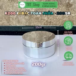 Combo 20 Hủ K200 xi bạc toàn thân - 200gr - kích thước 10x5cm - Có nắp lót chống tràn - Đựng kem trộn Đựng kem body 2