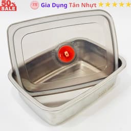 SKU159 - Hộp inox xịn 304 không hút nam châm, không gỉ sét 1200ml, có nắp hút chân không. 7