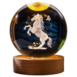 Bộ Đèn Ngủ-  Quả Cầu Pha Lê 3D Hình 12 Con Giáp, Đường Kính 6cm Trưng Bày Trang Trí Cực Đẹp 7