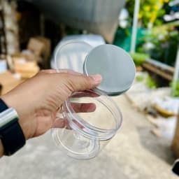 [COMBO 50] Hũ Pet 300gr lùn, nắp nhôm bạc, có nắp lót chống tràn, dùng để đựng và bảo quản mỹ phẩm 2